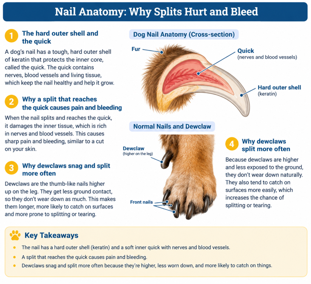 Dog Split Nail Anatomy